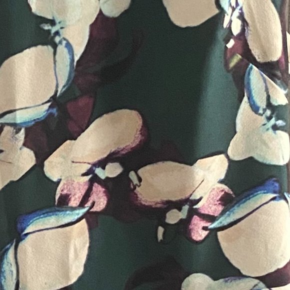 Green Floral Banana Republic Peplum Dress - Size 8 - Picture 4 of 7